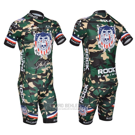 2010 Fahrradbekleidung Rock Racing Gelb und Grun Trikot Kurzarm und Tragerhose